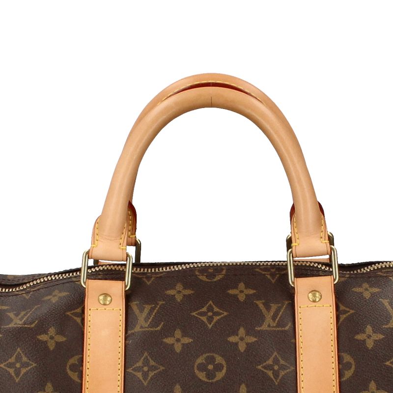 Louis Vuitton Keepall Bandoliere 50 M41416 Monogram Women's Boston Bag Brown