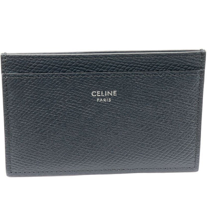 Celine Card Case Pass Case Card Holder Grained Calf Leather Navy