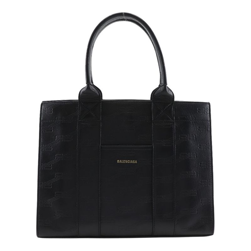 Balenciaga Hardware Bbmonogram 714187 Leather Black Unisex Handbag