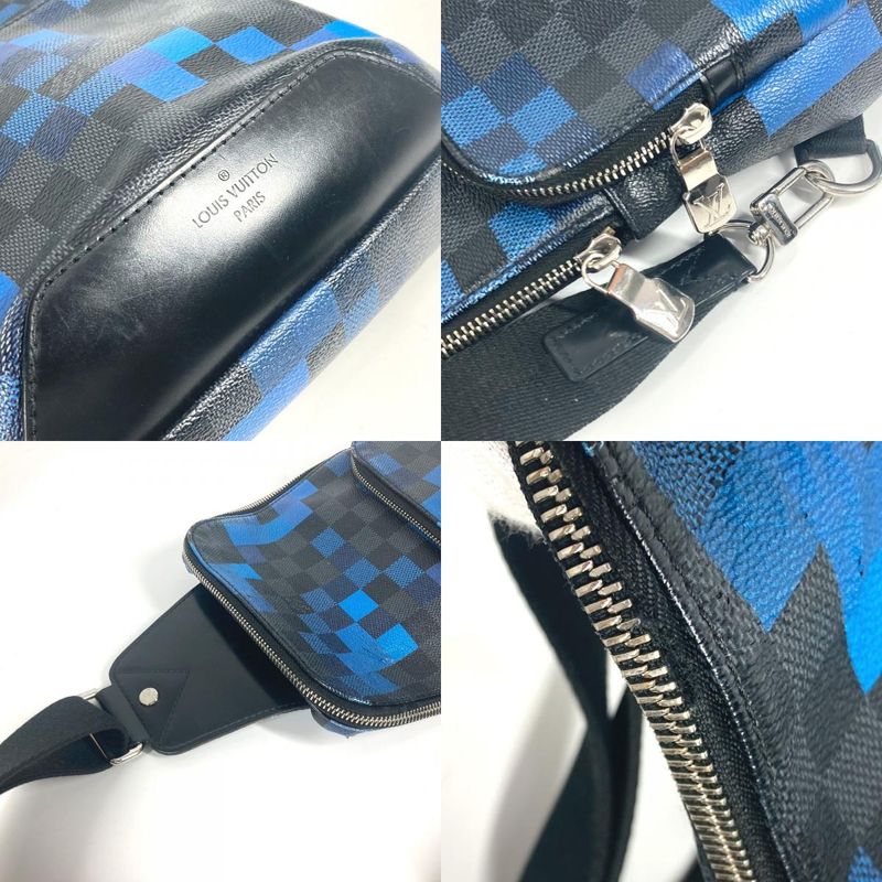 Louis Vuitton Body Bag Avenues Ring Bag N40067 Damier Graphite Canvas Blue
