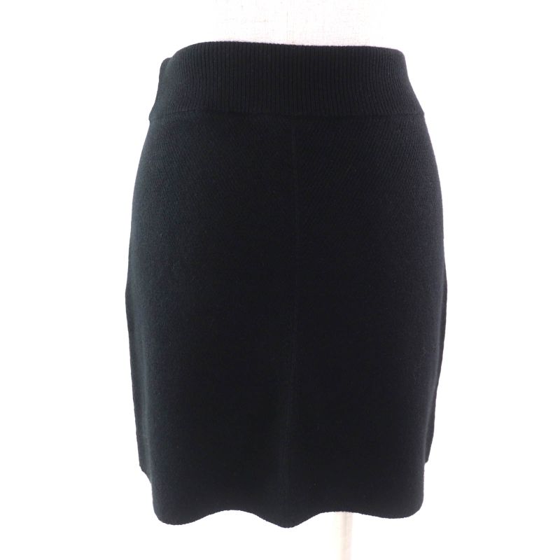 Hermes 22AW 2h2300d1 100% Cashmere Trapezoidal Knit Skirt With Serie Hardware