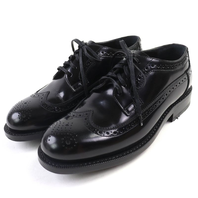 Celine Wingtip Medallion Derby Shoes Leather Shoes Black 35.5 Storage With Bag