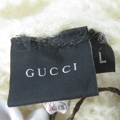 Gucci 331985 Mohair Silk Interlocking G Knit Hat Knit Cap Ivory L Made In Italy