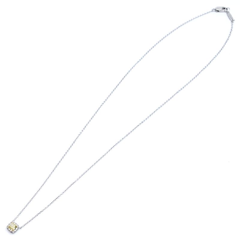 Tiffany & Co Pt950 18K Yellow Gold Soleste Yellow Diamond Necklace