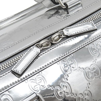 Gucci Boston Bag GG Embossed Medium Duffel Bag Mirror Effect Fabric Metallic