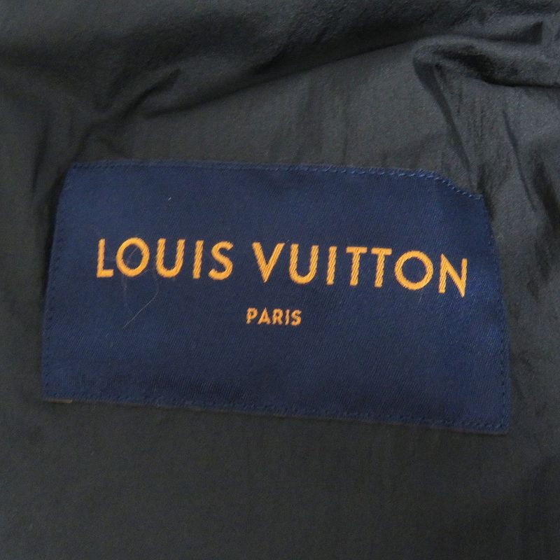 20SS Louis Vuitton 1a63fq Monogram Spray WZIP Padded Blouson Jacket Black×blue