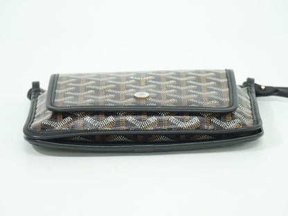 Authentic Goyard Plumet Shoulder Bag Pochette Pouch Wallet PVC Black Brown Bag