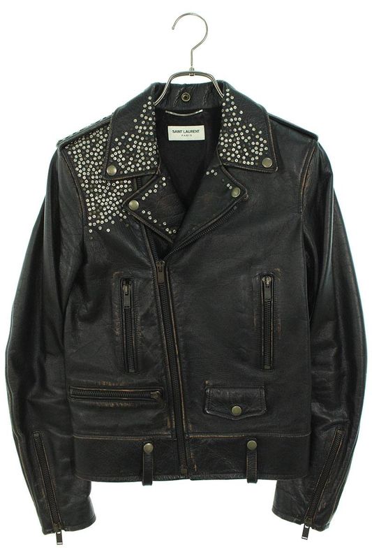 Saint Laurent Paris L01 503729 Y5rd2 Vintage Finish Studded Decoration Rider