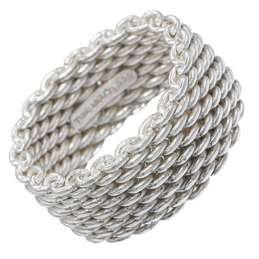 Tiffany & Co Somerset Silver 925 Size 13 Ladies 8.6g Ring