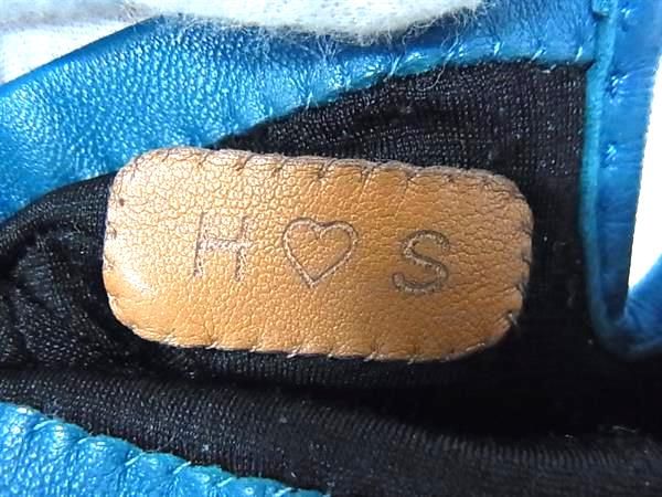 Hermes Serie Lambskin Gloves Gloves Size 8 Women's Blue Fj2923