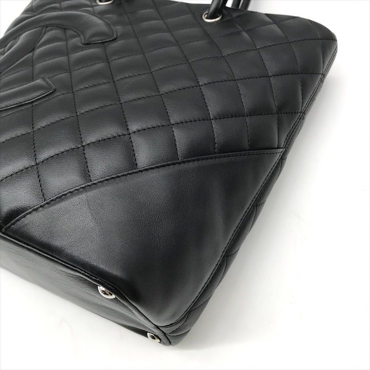 Chanel CC Logo Cambon Leather Tote Black