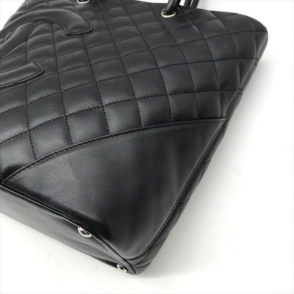 Chanel CC Logo Cambon Leather Tote Black