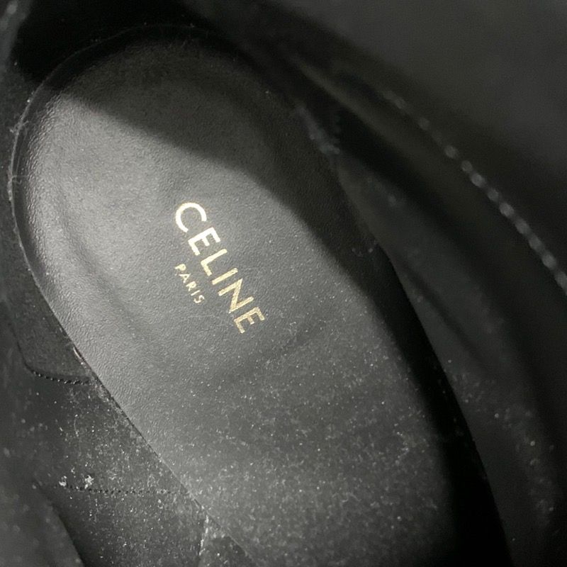 Celine Boots Short Boots Shoes Leather Black Gold Triomphe