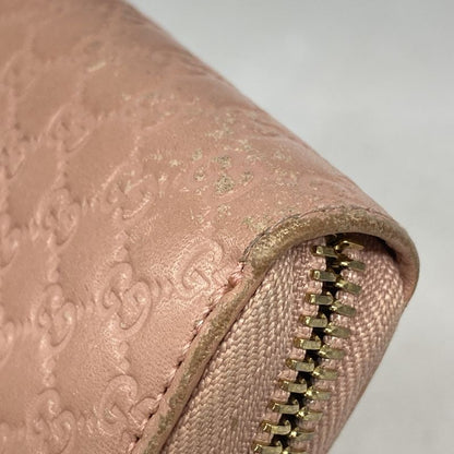 Gucci Long Wallet Micro Guccissima 449391 Leather Pink Chien Pan Gold Hardware