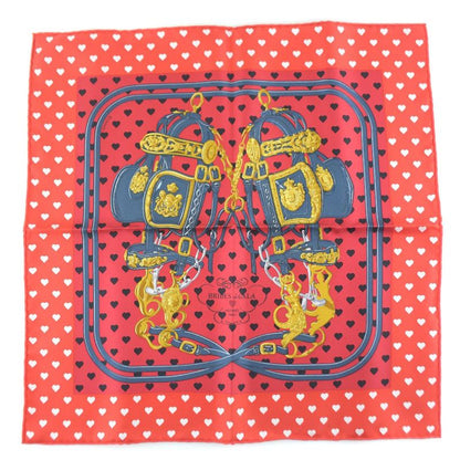 Hermes Carré 42 Heart Silk Red Women's Scarf