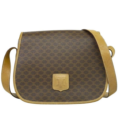 Authentic Celine Macadam Shoulder Bag Pochette PVC Brown Macadam Bag Pre-owned