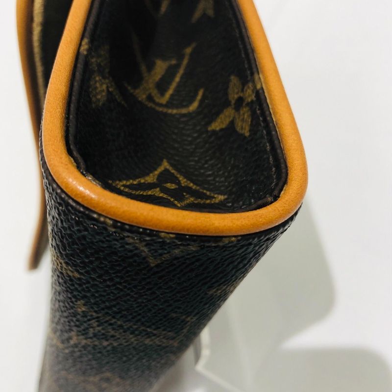 Louis Vuitton Pochette Florentine M51855 Monogram Waist Bag Brown Leather Women