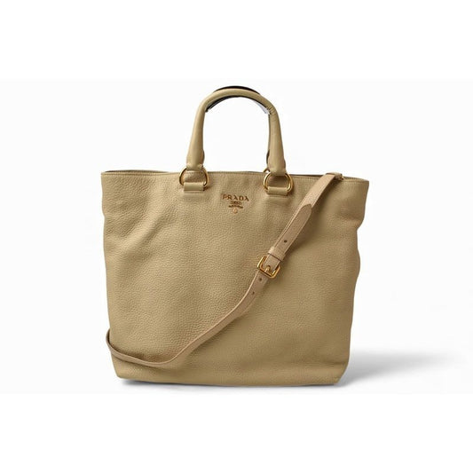Prada Tote Bag 2-Way Vitello Daino Deerskin A4 Compatible