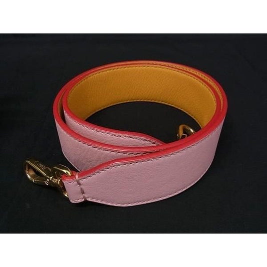 Fendi Strap Leather Shoulder Tote Pink