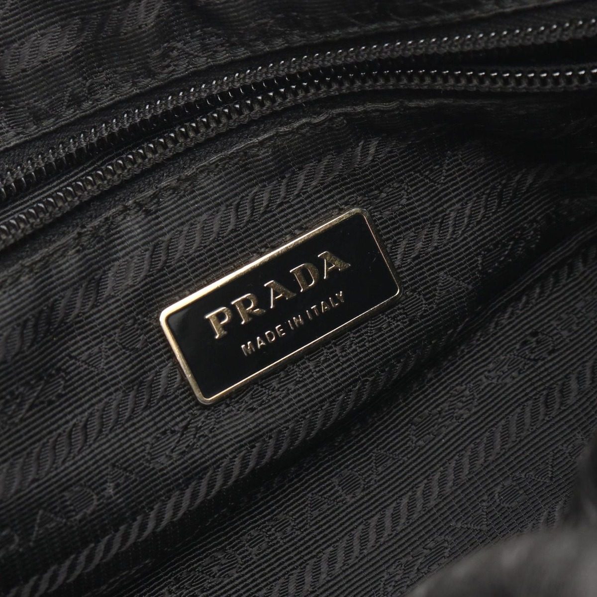 Prada Handbag Tessuto Bow Braided Handle 2-Way Black Nylon Leather Shoulder — view 4