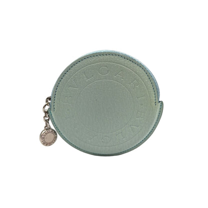 Bvlgari B-zero One Leather Light Blue Coin Case Silver