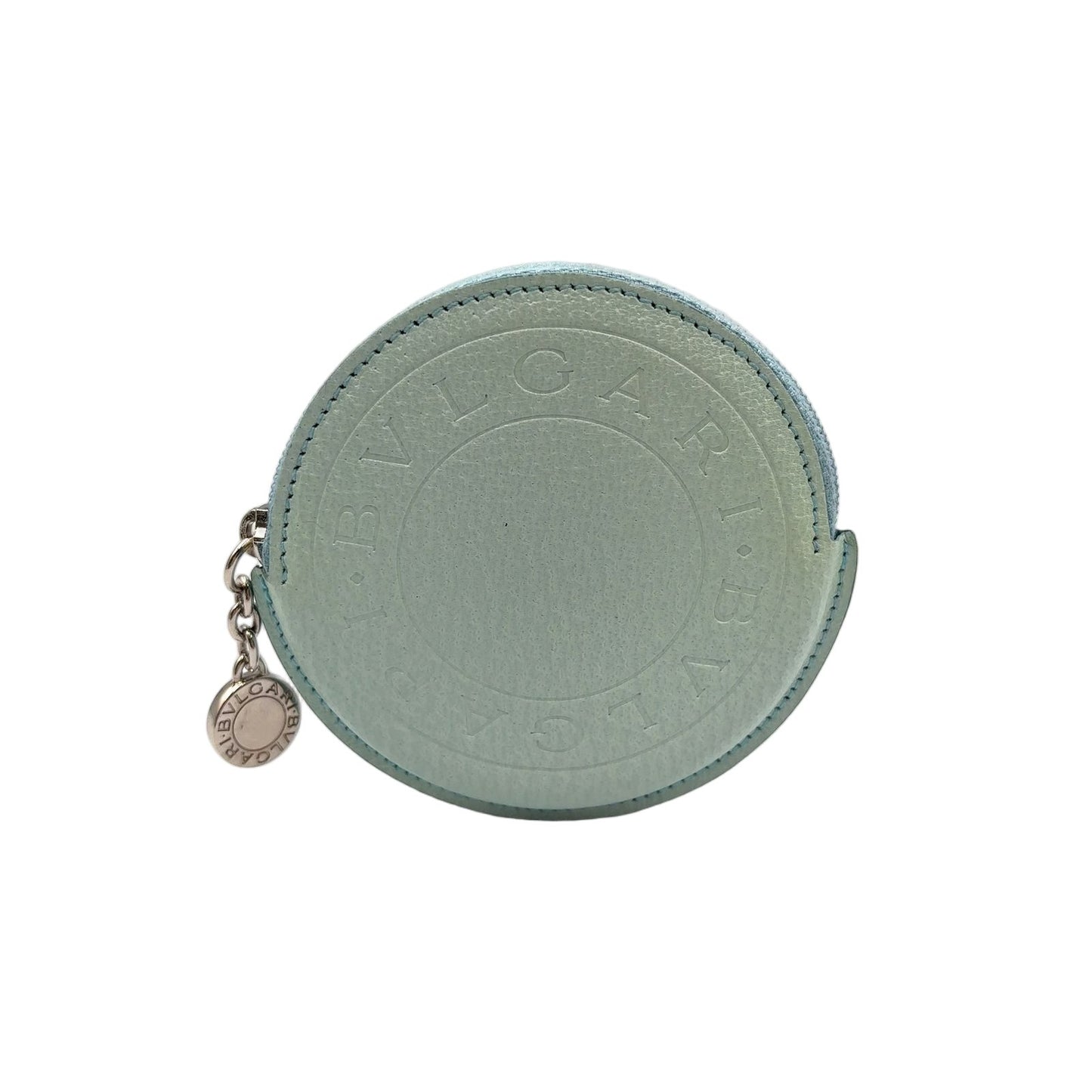 Bvlgari B-zero One Leather Light Blue Coin Case Silver