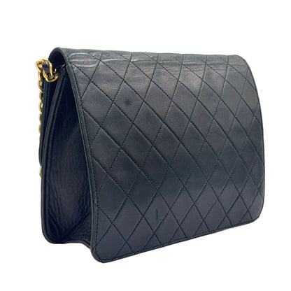 Chanel Quilted Unknown Lambskin Black Chain Shoulder Bag Gold — view 2