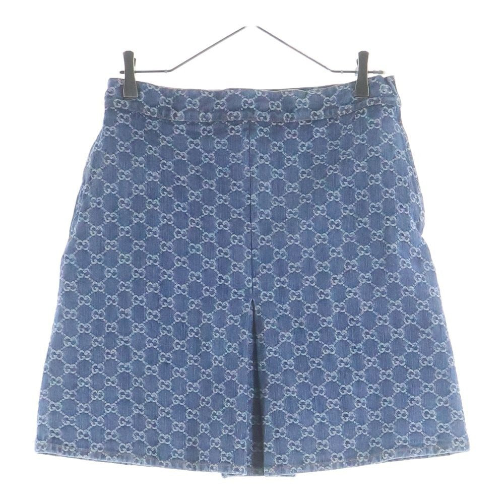 Gucci GG Jacquard Denim Skirt Indigo