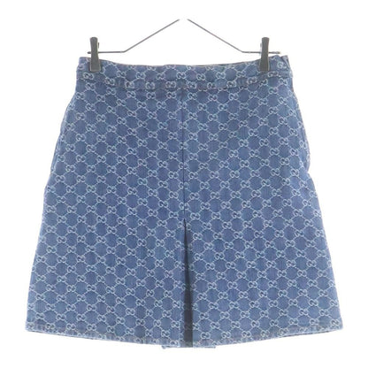 Gucci GG Jacquard Denim Skirt Indigo
