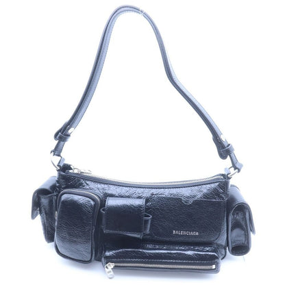 Balenciaga Super Busy Small Sling Bag Black Leather 1000 Silver