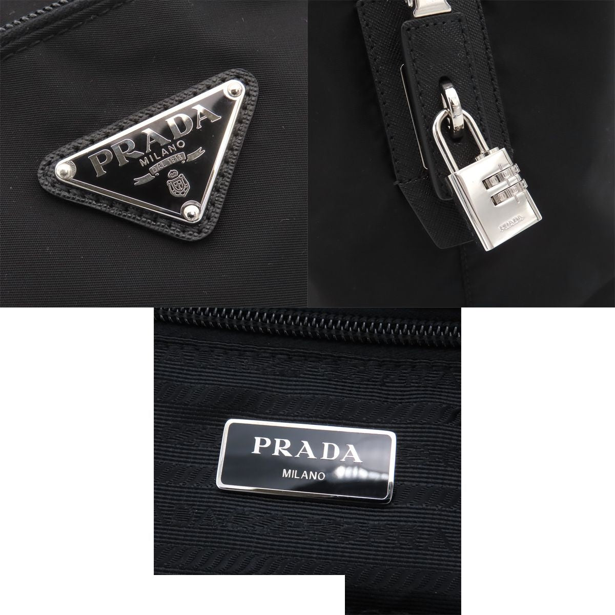Prada Boston Bag Nero Black Tessuto Saffiano — view 7
