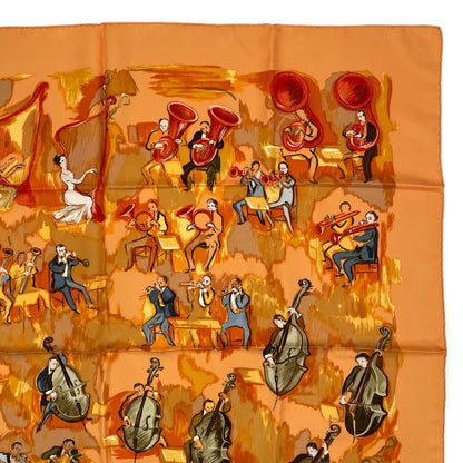 Hermes Scarf 100% Silk Carre 90 Concerto Orange — view 3