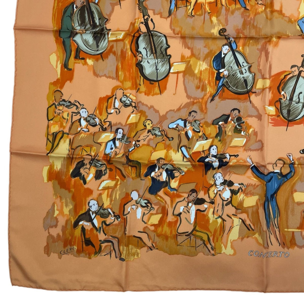 Hermes Scarf 100% Silk Carre 90 Concerto Orange — view 4