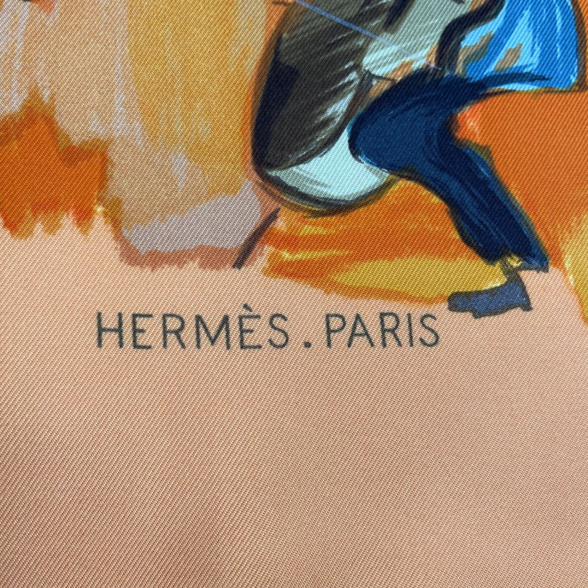 Hermes Scarf 100% Silk Carre 90 Concerto Orange — view 7