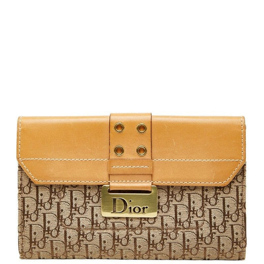 Dior Trotter Beige Brown Canvas Leather