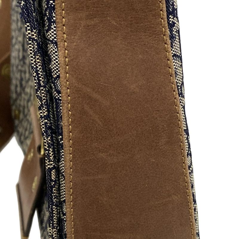 Dior/christian Dior Shoulder Bag Street Chic/trotter Navy And Ivory And Brown