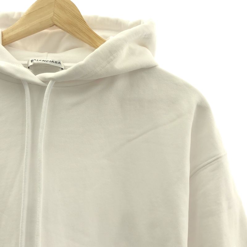 Balenciaga | Over Silhouette Back Logo Sweatshirt Hoodie | S | White | Men's