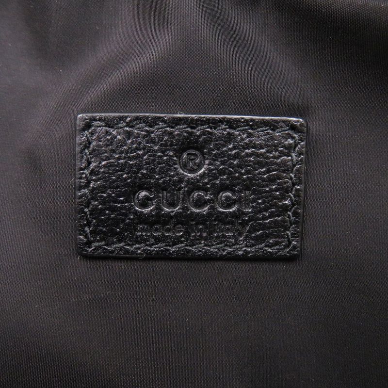 Gucci 760342 GG Crystal Leather Black Shoulder Bag Black 0458 Gucci