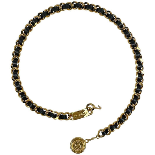 Chanel CC Logo Chain Belt 31 Rue Cambon Leather Gold