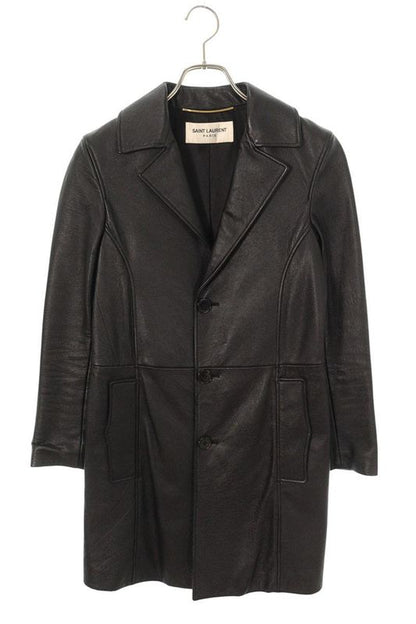 Saint Laurent Paris 405241 Y5mq2 Leather Coat Women 36