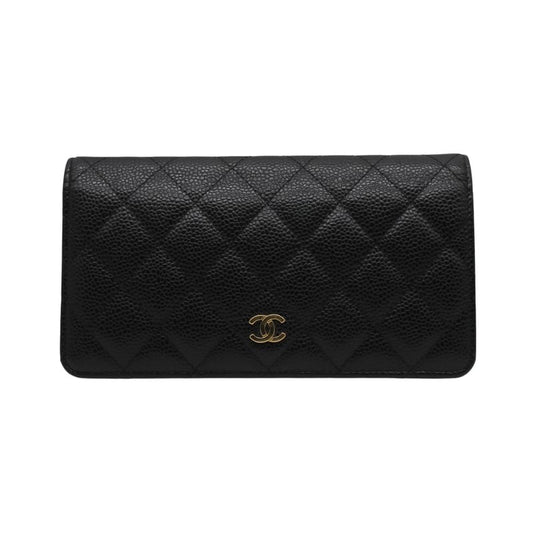 Chanel Ap0233 Caviar Leather Folded Long Wallet