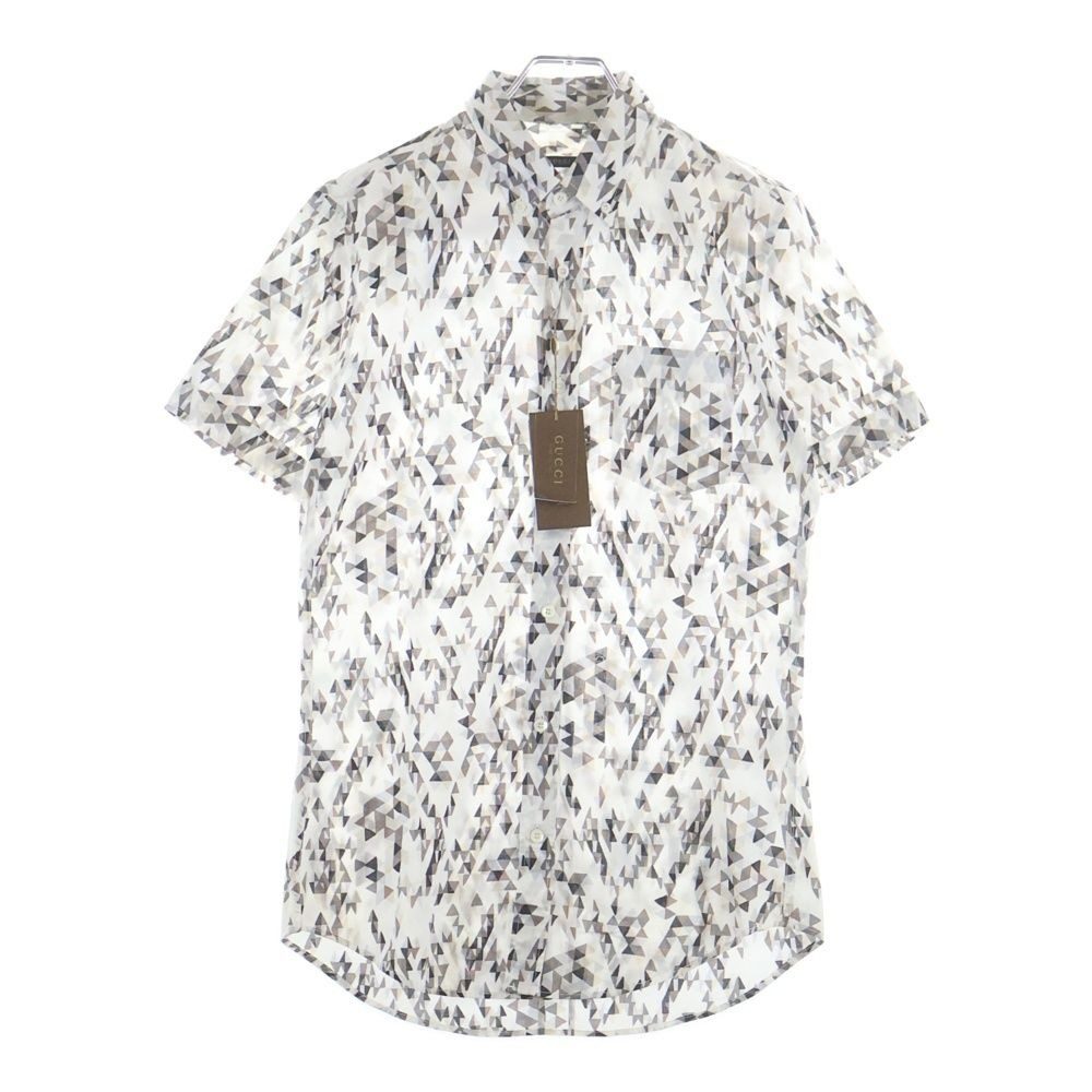 Gucci Skinny Shirt Allover Pattern Short Sleeve White