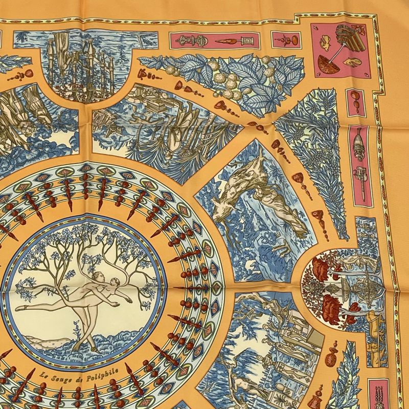 Hermes Scarf Carre 90 Polyfill Dreaming Yellow