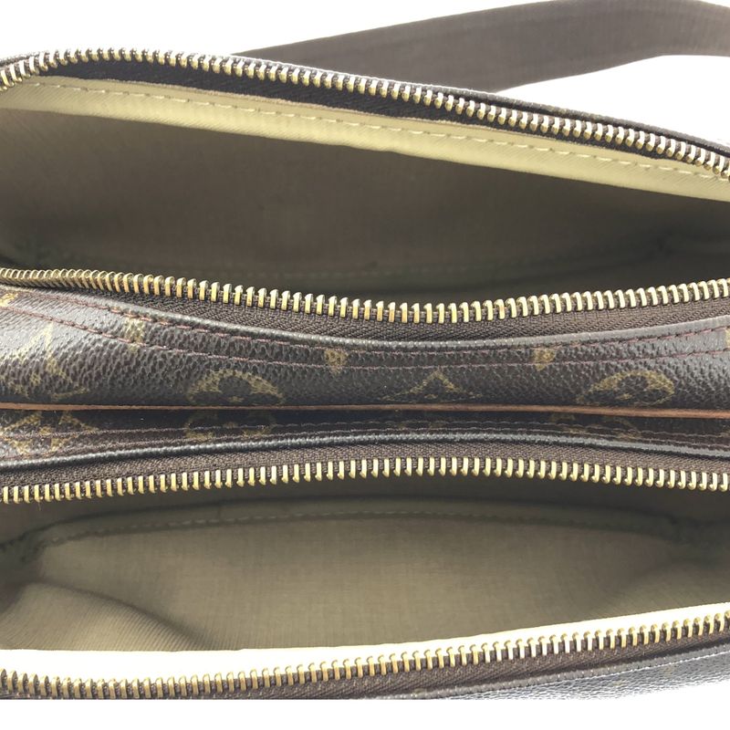 Louis Vuitton M45254 Monogram Reporter PM Leather Shoulder Bag Unisex Brown