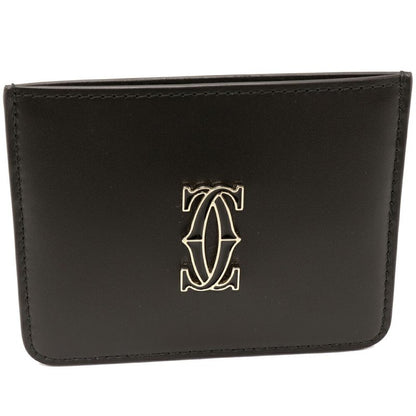 Cartier Card Case Passcase C De Cartier Simple Card Holder Calfskin Black