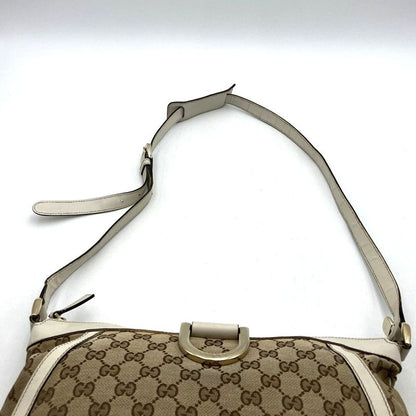 Gucci 204940 Abby Crossbody Shoulder Bag Beige/white GG Canvas/leather Ladies