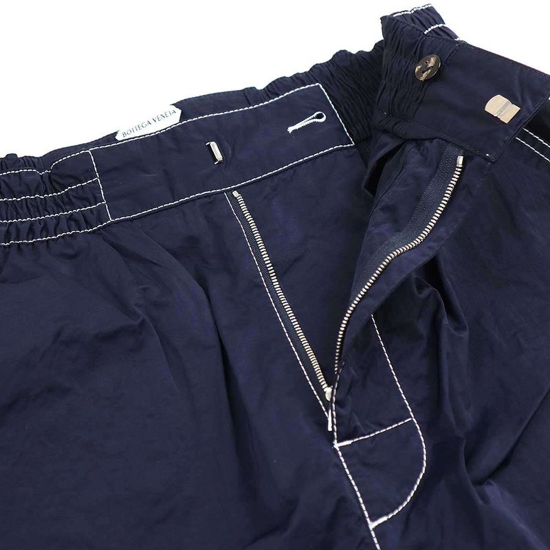 Bottega Veneta 24ss Tech Nylon Wide Tapered Pants 768000 Vf4k0 Navy S