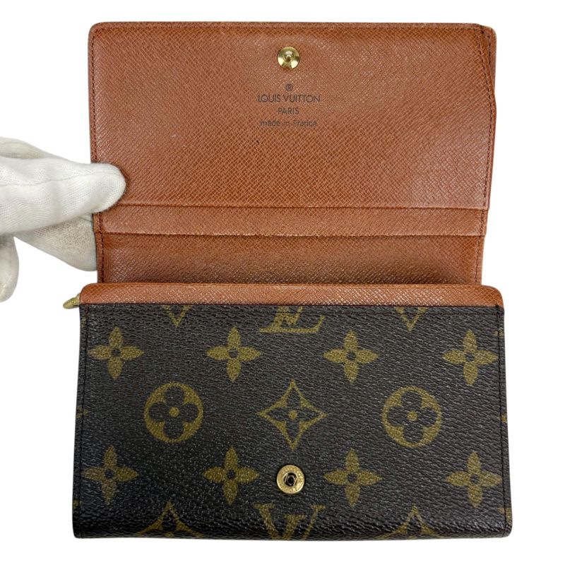 Louis Vuitton Monogram Leather Porte Monet Vier Trésor Bifold Compact Wallet