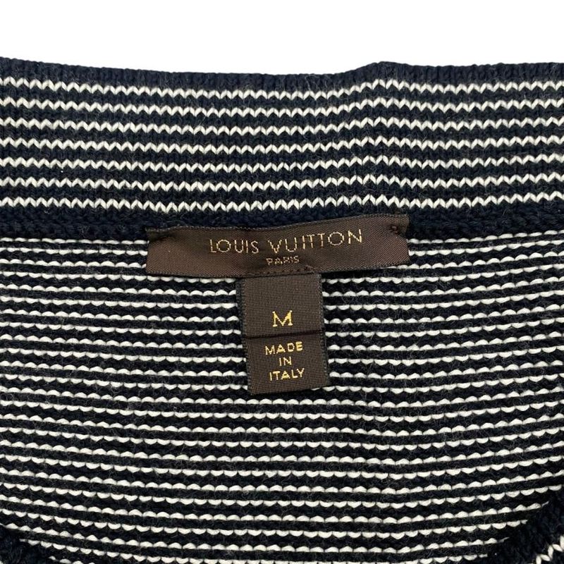Louis Vuitton Sweater Striped Half Sleeve Knit Rw061w Wiks03mjb M Size Cotton