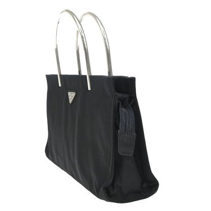 Prada Handbag Black Nylon Leather 80ka730